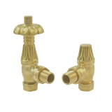 Cutout image of Redroom by Barwick Brushed Brass Traditional Straight Thermostatic Radiator Valves